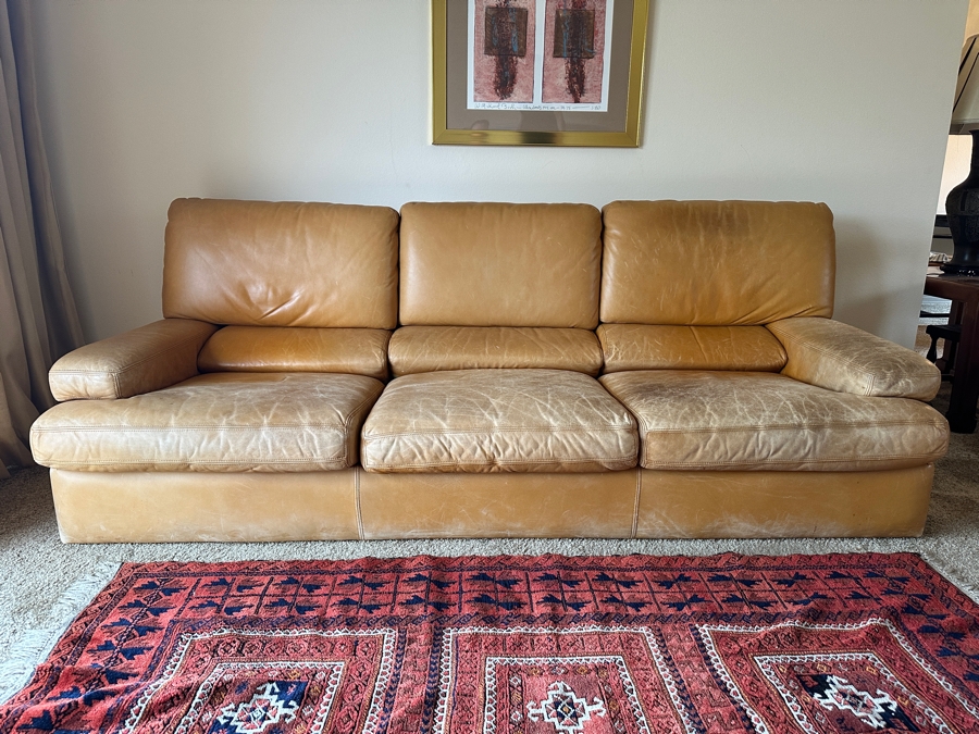 Roche Bobois Leather 3-Seater Sofa Made In France 87W X 40D X 33H [Photo 1]