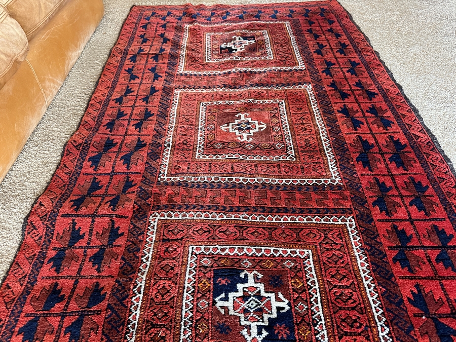 Vintage Hand Knotted Wool Persian Area Rug 40 X 77 [Photo 5]