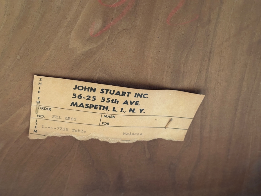 John Stuart Mid-Century Modern 44' Round Extending Dining Table 29'H With Two 24'L Leaves [Photo 13]