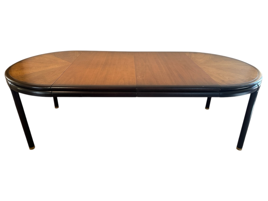 John Stuart Mid-Century Modern 44' Round Extending Dining Table 29'H With Two 24'L Leaves