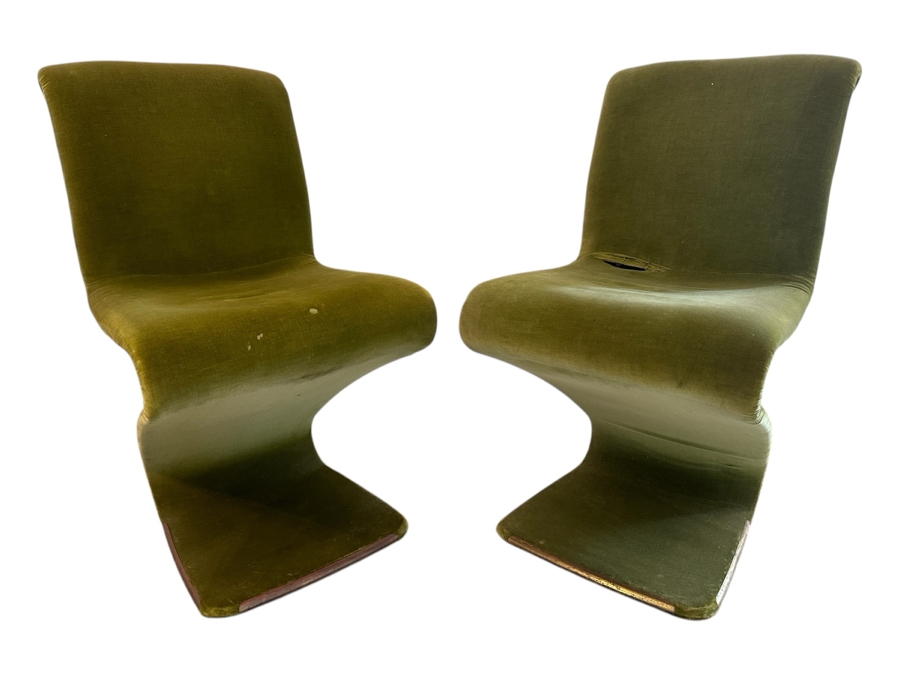 Pair Of Mid-Century Modern RIMA Linea Disegno Italian Z Chairs 18.5W X 24D X 33H [Photo 2]