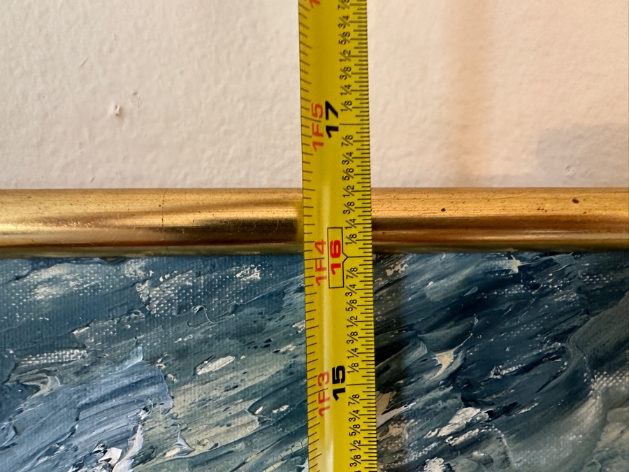 Original Oil Painting On Canvas Panel Of A Sailboat In Stormy Seas Signature Illegible 20 X 16 [Photo 8]