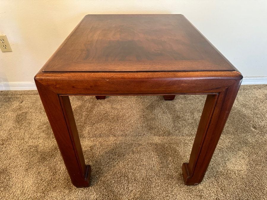 John Stuart Mid-Century Modern Chinese Style Wooden Side Table #1 28W X 21.5D X 22H [Photo 7]