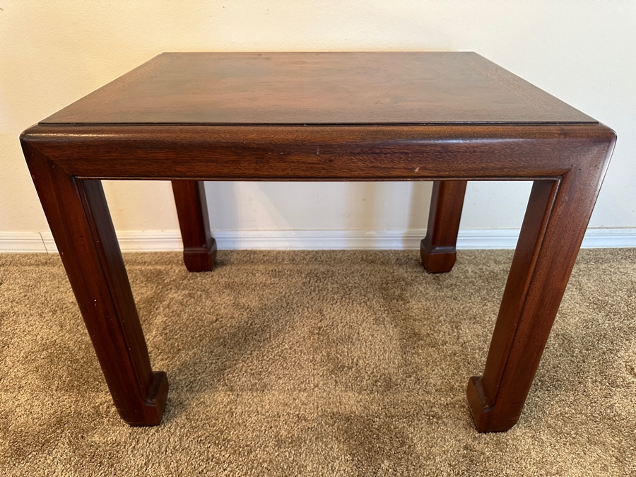 John Stuart Mid-Century Modern Chinese Style Wooden Side Table #1 28W X 21.5D X 22H [Photo 6]
