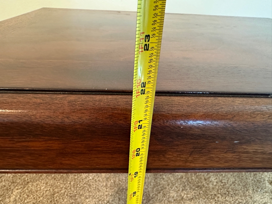 John Stuart Mid-Century Modern Chinese Style Wooden Side Table #1 28W X 21.5D X 22H [Photo 13]