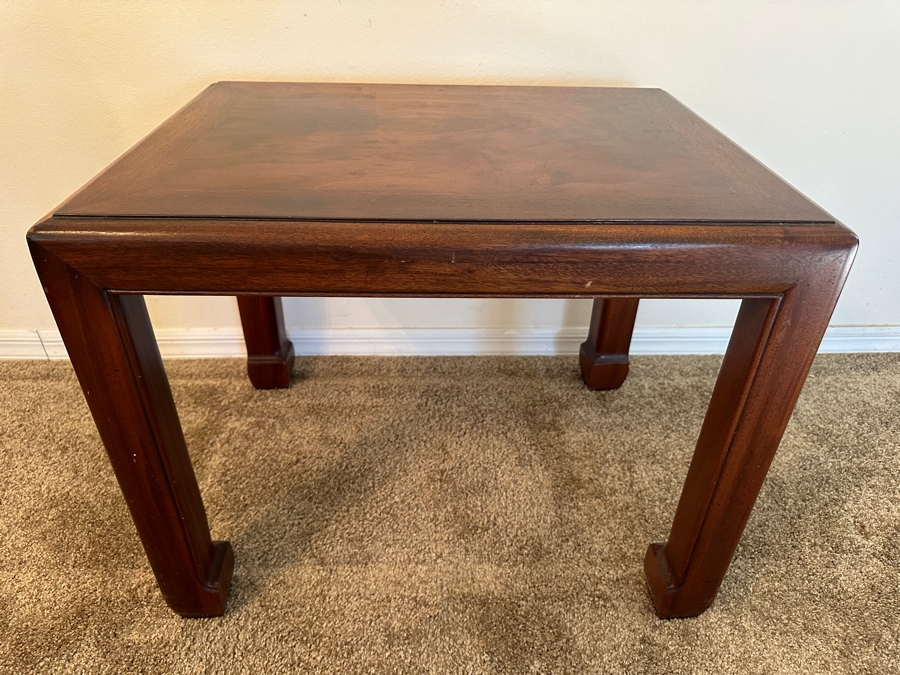 John Stuart Mid-Century Modern Chinese Style Wooden Side Table #1 28W X 21.5D X 22H [Photo 3]