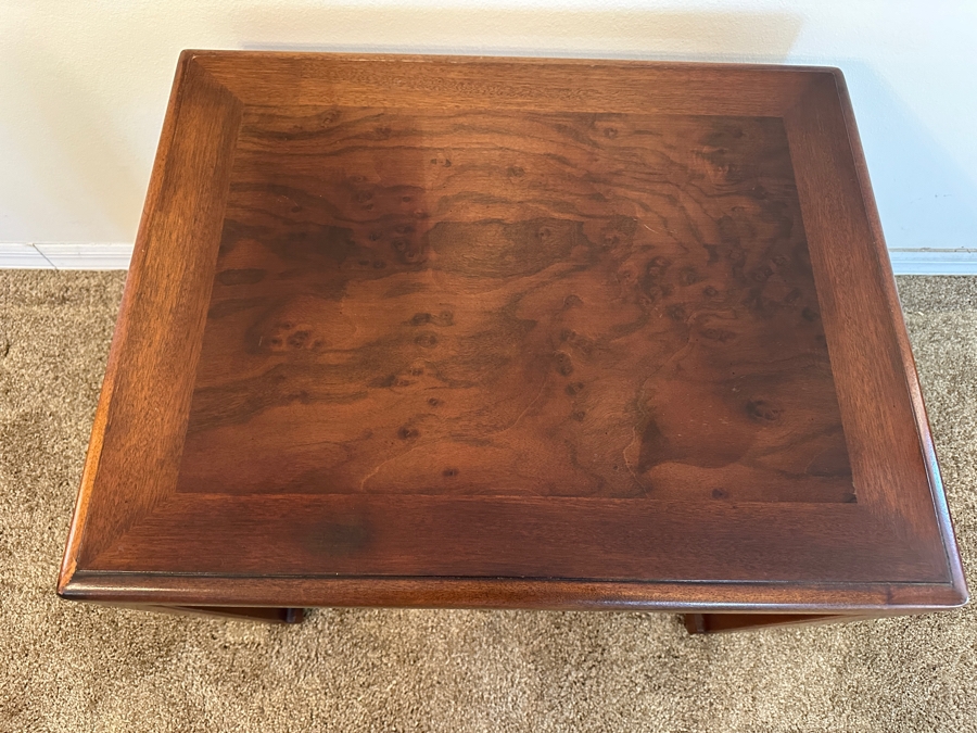 John Stuart Mid-Century Modern Chinese Style Wooden Side Table #1 28W X 21.5D X 22H [Photo 5]