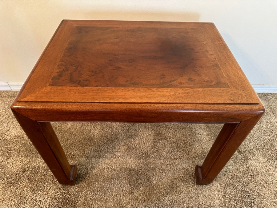 John Stuart Mid-Century Modern Chinese Style Wooden Side Table #2 28W X 21.5D X 22H [Photo 3]