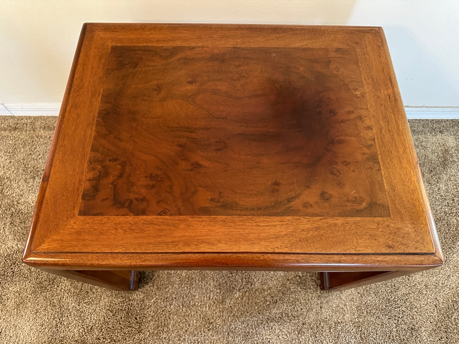 John Stuart Mid-Century Modern Chinese Style Wooden Side Table #2 28W X 21.5D X 22H [Photo 4]
