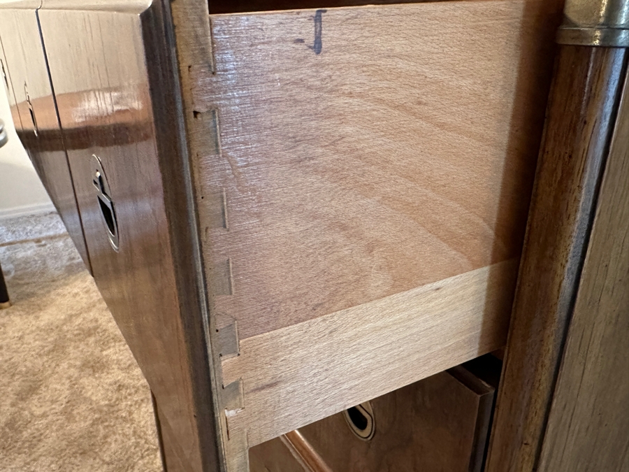 Vintage Drexel Heritage Accolade Campaign Chest Of Drawers 5-Drawer Dresser 37.5W X 19D X 48.5H [Photo 10]