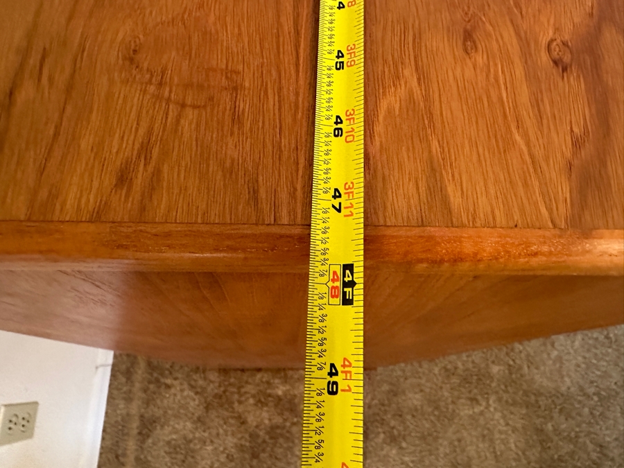 Danish Modern Teak Veneered Chest Of Drawers With Cabinet 48W X 18.5D X 45H [Photo 5]