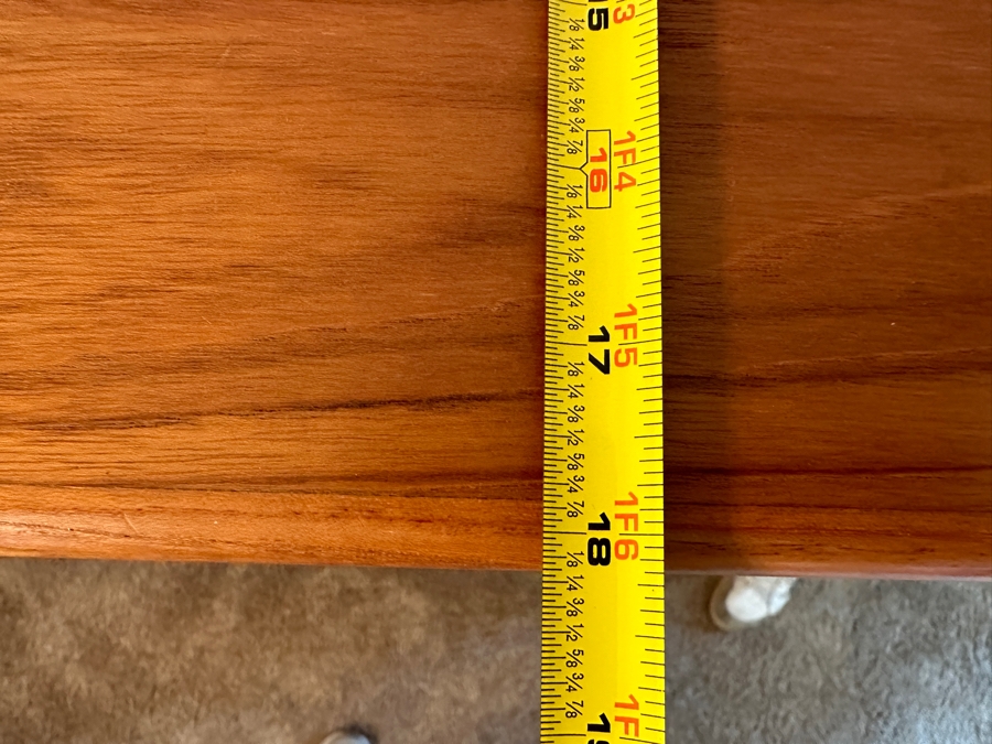 Danish Modern Teak Veneered Chest Of Drawers With Cabinet 48W X 18.5D X 45H [Photo 6]