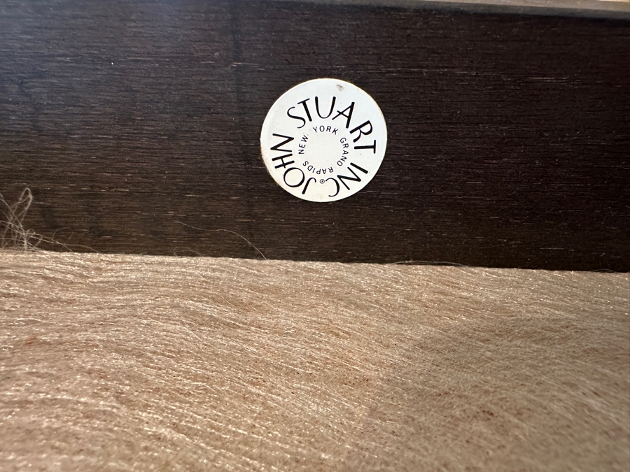 Vintage John Stuart Mid-Century Modern Rosewood Desk 49.5W X 24D X 28.5H With Vintage John Stuart Cane Back Office Chair [Photo 22]