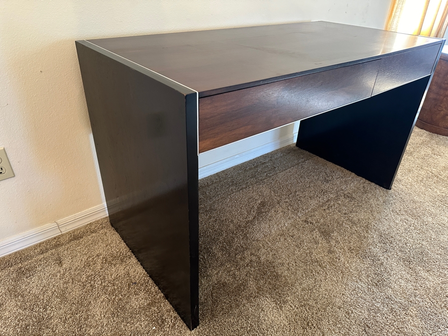 Vintage John Stuart Mid-Century Modern Rosewood Desk 49.5W X 24D X 28.5H With Vintage John Stuart Cane Back Office Chair [Photo 9]
