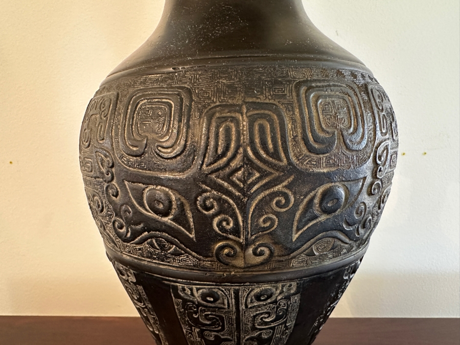 Mid-Century Modern Chinese Style Chinoiserie Bronze Table Lamp 36H [Photo 8]