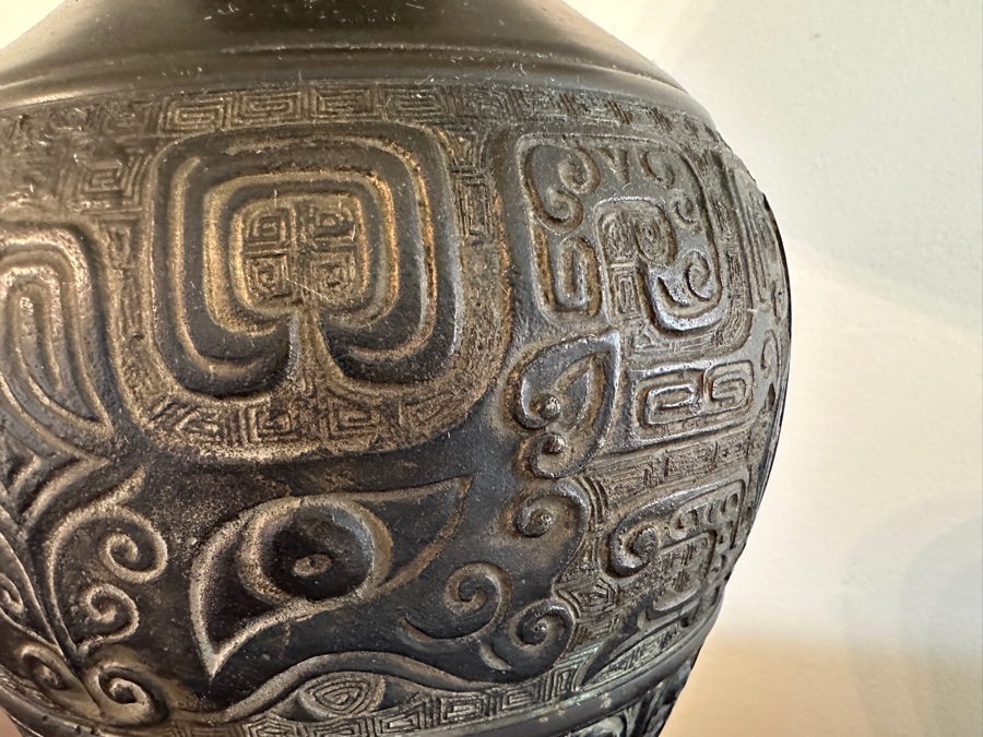 Mid-Century Modern Chinese Style Chinoiserie Bronze Table Lamp 36H [Photo 9]