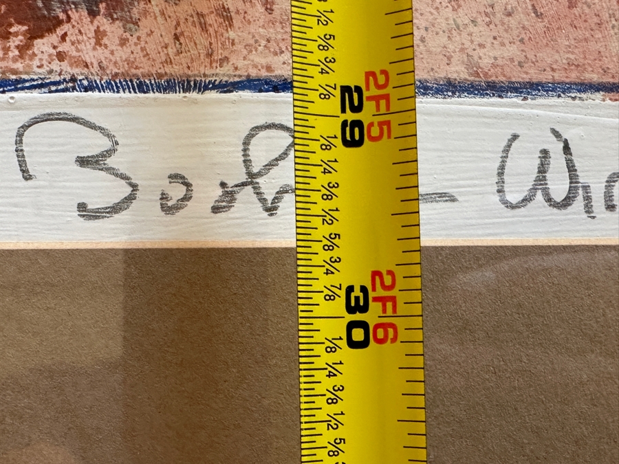 W. Michael Bush (B. 1957, American) Original Mixed-Media Abstract Artwork Titled 'Windows' 19 X 30 Framed 29 X 39 [Photo 12]