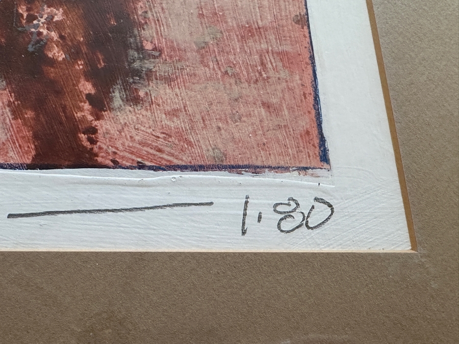 W. Michael Bush (B. 1957, American) Original Mixed-Media Abstract Artwork Titled 'Windows' 19 X 30 Framed 29 X 39 [Photo 8]