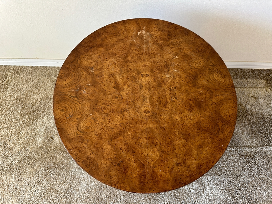 Vintage Weiman Wooden Round Drum Side Table Cabinet 20W X 21H [Photo 4]