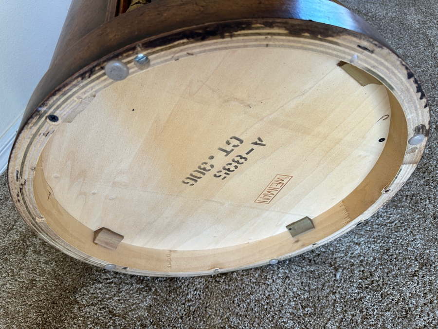 Vintage Weiman Wooden Round Drum Side Table Cabinet 20W X 21H [Photo 7]