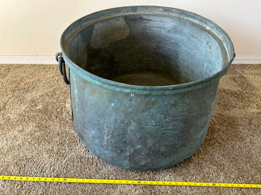 Large Copper Rain Drum / Cauldron Pot 28W X 20H [Photo 10]