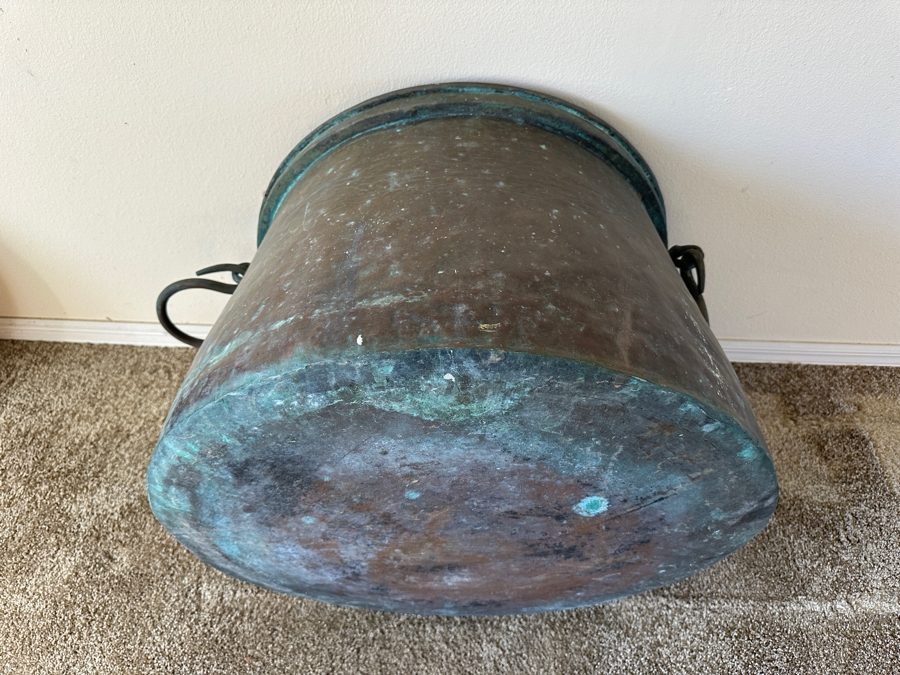 Large Copper Rain Drum / Cauldron Pot 28W X 20H [Photo 20]