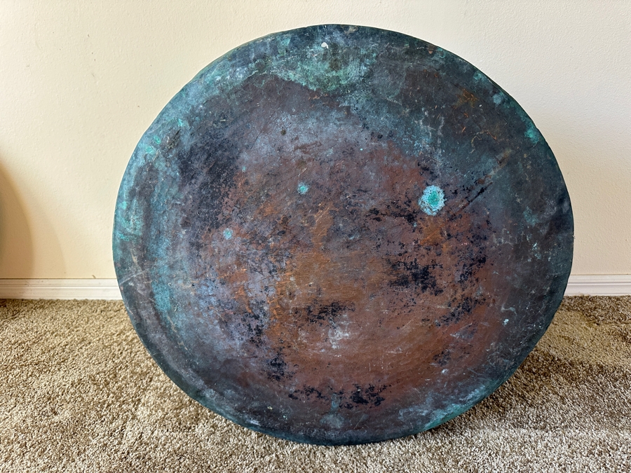 Large Copper Rain Drum / Cauldron Pot 28W X 20H [Photo 19]