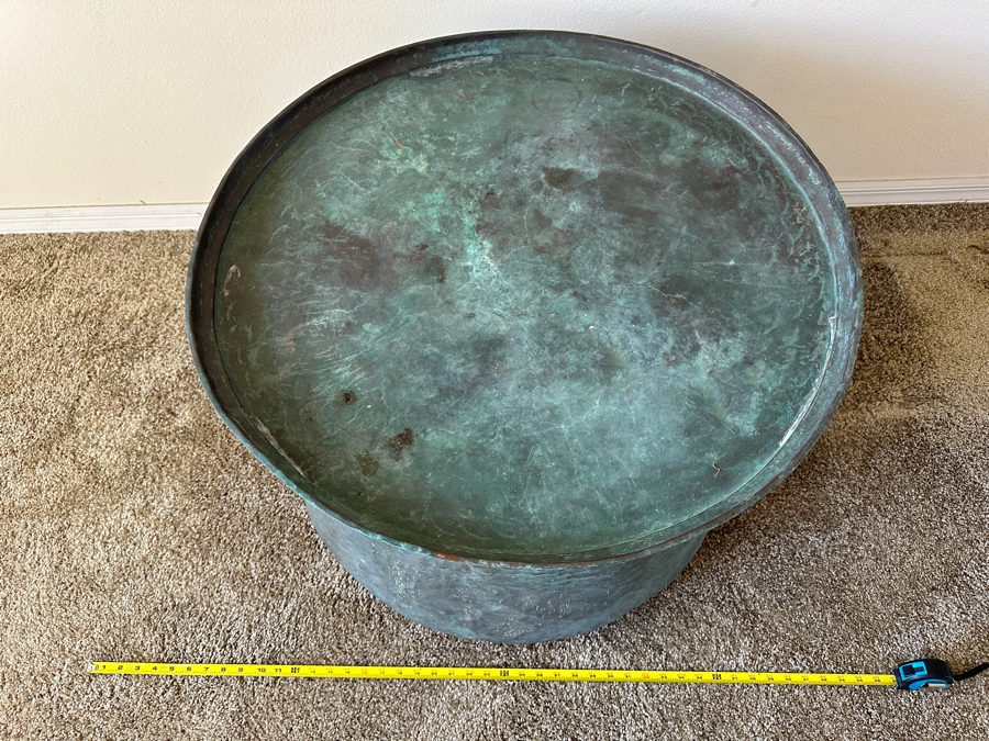 Large Copper Rain Drum / Cauldron Pot 28W X 20H [Photo 9]