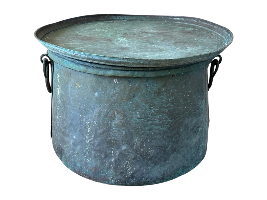 Large Copper Rain Drum / Cauldron Pot 28W X 20H [Photo 1]