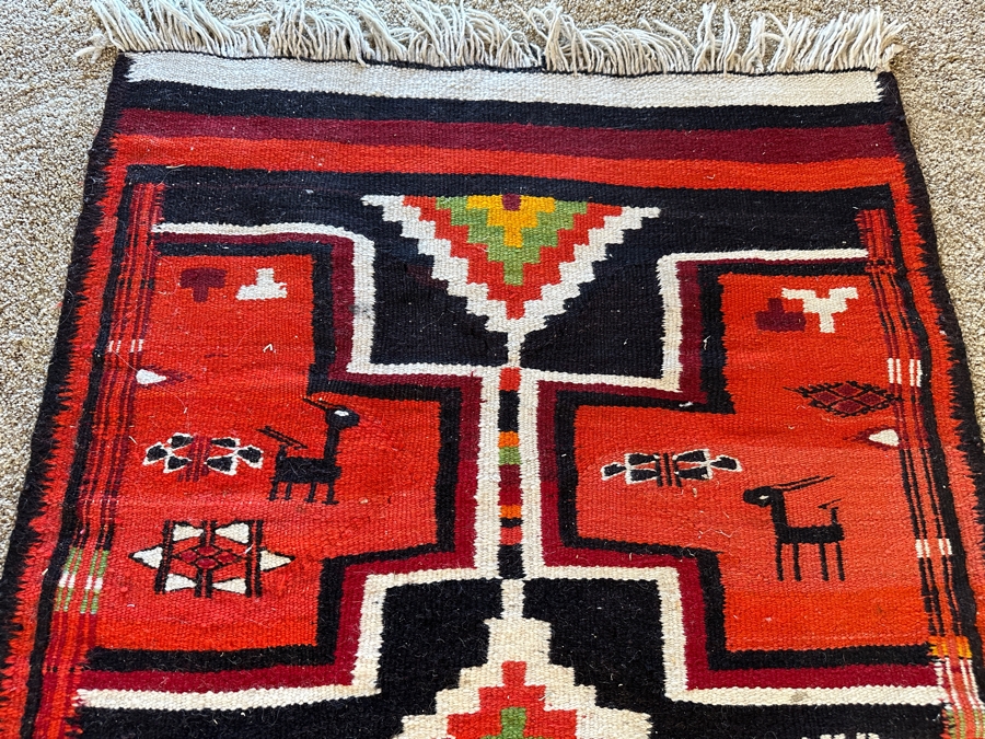 Hand Knotted Wool Tribal Area Rug 37 X 66 [Photo 4]