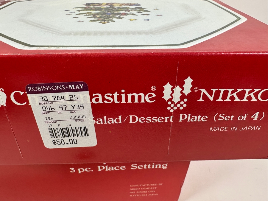 Collection Of Christmastime Dishware Including Plates, Platters, Bowls, Cups & Saucers By Nikko Ceramics [Photo 12]