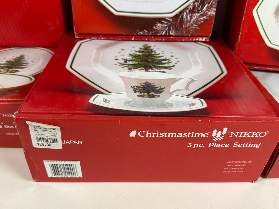Collection Of Christmastime Dishware Including Plates, Platters, Bowls, Cups & Saucers By Nikko Ceramics [Photo 6]