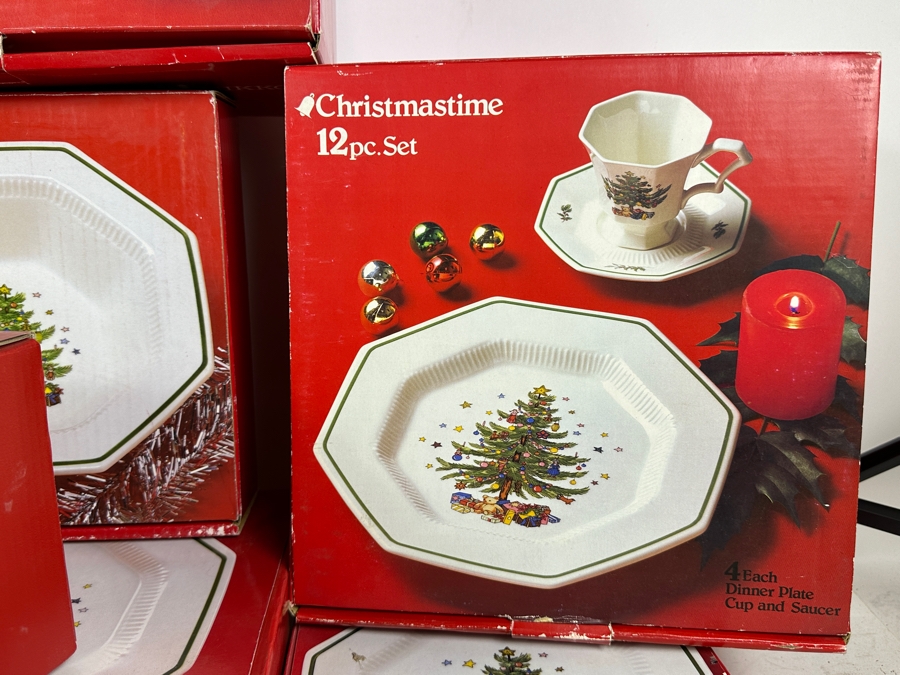 Collection Of Christmastime Dishware Including Plates, Platters, Bowls, Cups & Saucers By Nikko Ceramics [Photo 4]