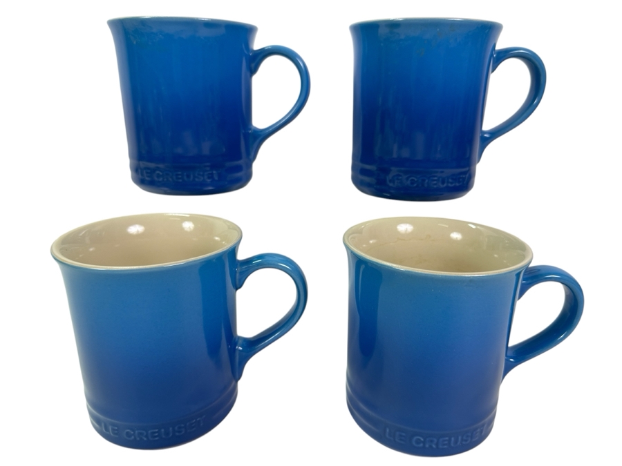 Four Le Creuset Blue Coffee Cups [Photo 1]