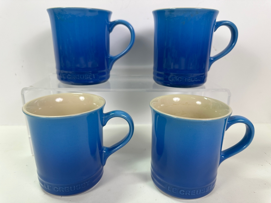 Four Le Creuset Blue Coffee Cups [Photo 2]