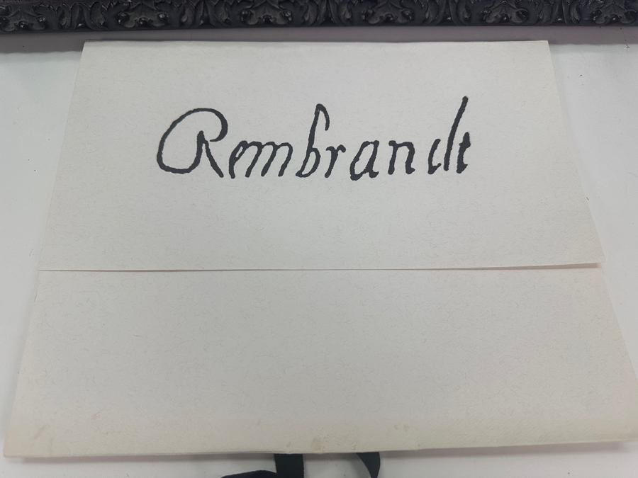 Rembrandt Harmenszoon Van Rijn (1606-1669, Dutch) 'Bust Of A Man Wearing A High Cap' Original Etching, Signed And Dated RHL 1630 Posthumous Impression, 1998 4' X 3-1/4' Framed With Brochure And Certificate Of Authenticity [Photo 10]