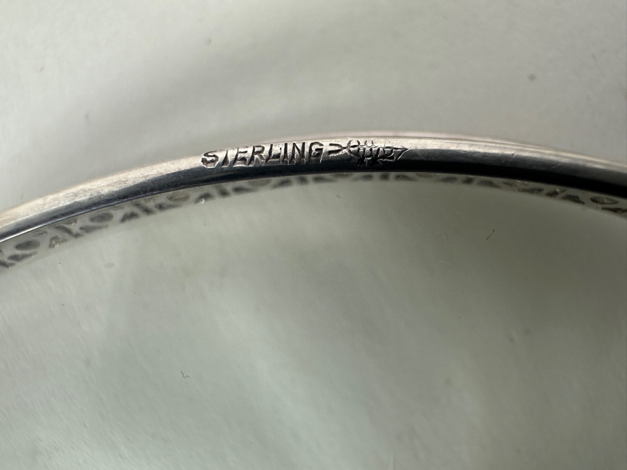 Vintage Frank M. Whiting & Co. Sterling Silver Rimmed Cut Glass Bottle Coaster And Frank M. Whiting & Co. Art Deco Sterling Silver Lemon Fork [Photo 4]