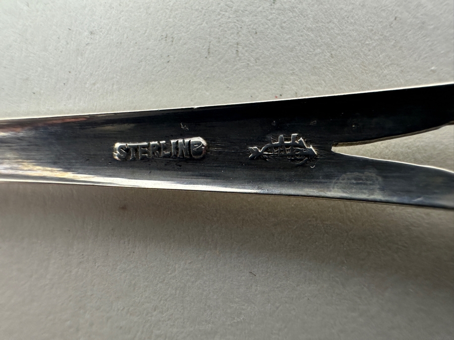 Vintage Frank M. Whiting & Co. Sterling Silver Rimmed Cut Glass Bottle Coaster And Frank M. Whiting & Co. Art Deco Sterling Silver Lemon Fork [Photo 6]