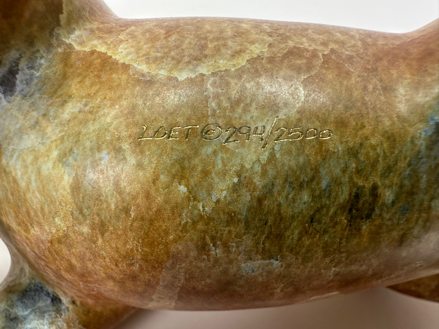 Loet Vanderveen (1921-2015, American/Dutch) Lioness And Cub Bronze Sculpture Signed LOET And Numbered 294 Of 2500 9.25'W X 3'H [Photo 7]