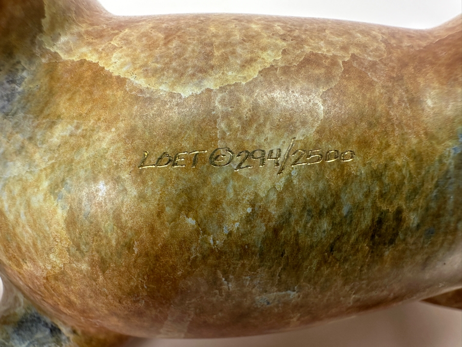 Loet Vanderveen (1921-2015, American/Dutch) Lioness And Cub Bronze Sculpture Signed LOET And Numbered 294 Of 2500 9.25'W X 3'H [Photo 8]