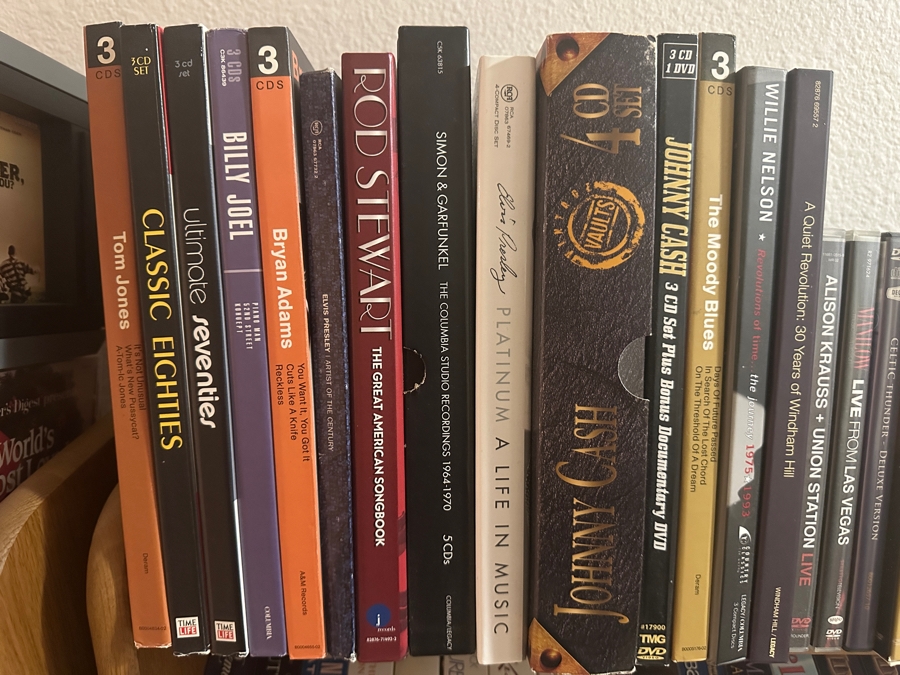 Huge Collection Of Music CDs (Rock, Classic, World), DVDs Including Box Sets And Cassette Tapes Plus Three Wooden Storage Racks - See Photos For Sampling [Photo 30]