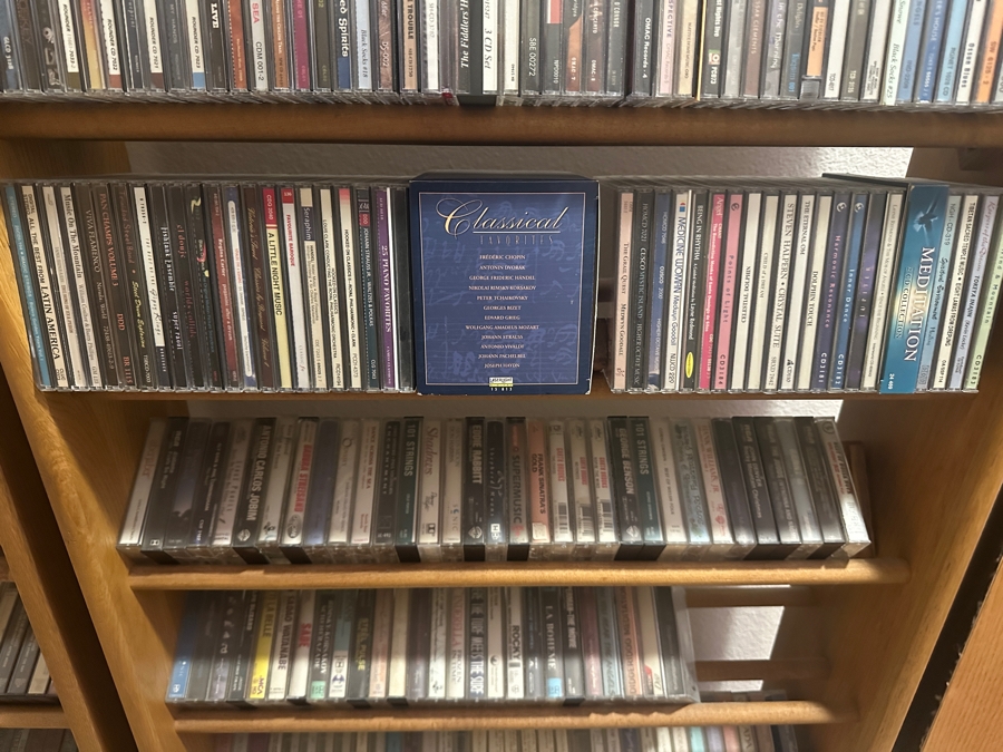 Huge Collection Of Music CDs (Rock, Classic, World), DVDs Including Box Sets And Cassette Tapes Plus Three Wooden Storage Racks - See Photos For Sampling [Photo 38]