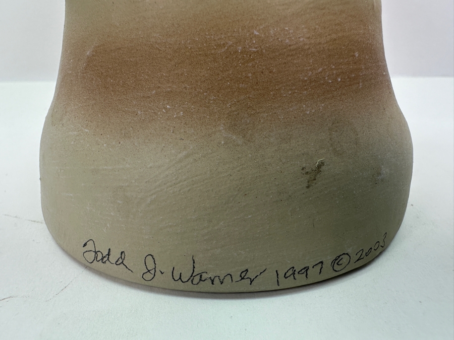 Signed Todd J. Warner 1997 Art Pottery Frog Bell 7'H [Photo 6]