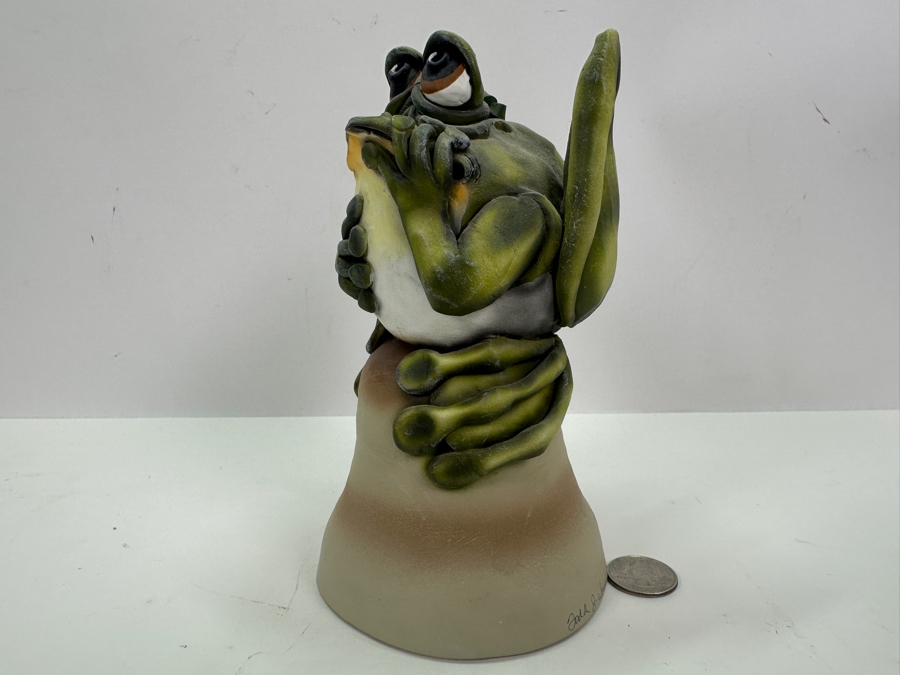 Signed Todd J. Warner 1997 Art Pottery Frog Bell 7'H [Photo 4]