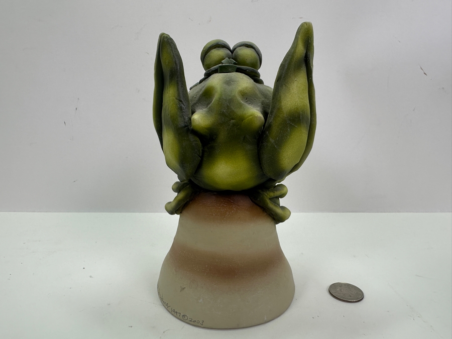 Signed Todd J. Warner 1997 Art Pottery Frog Bell 7'H [Photo 8]