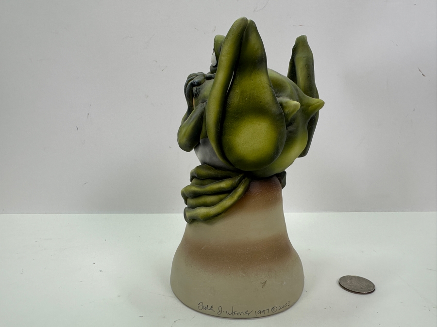 Signed Todd J. Warner 1997 Art Pottery Frog Bell 7'H [Photo 5]