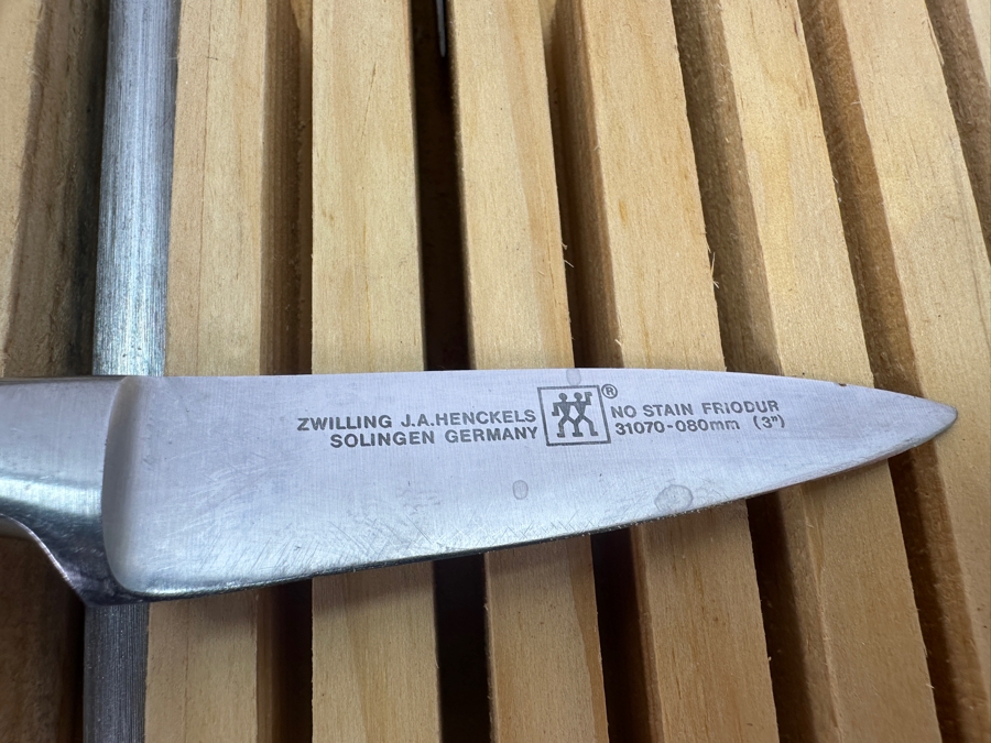 Zwilling J. A. Henckels Solingen Germany Knife Set Knives With Wooden Storage Rack [Photo 3]