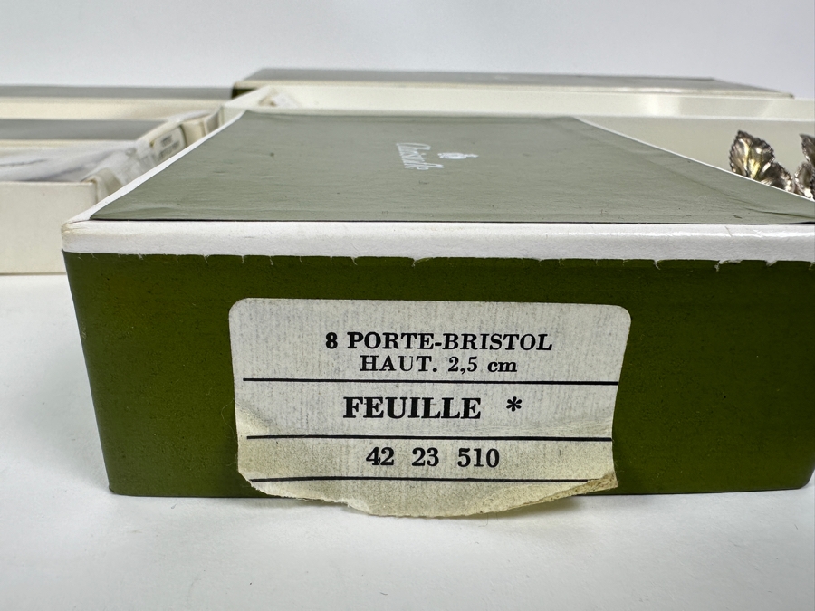 (2) Christofle Fish Serving Knives, (1) Christofle Fish Serving Fork & (1) Christofle Set Of 8 Place-Card Holders - All With Original Christofle Boxes [Photo 5]