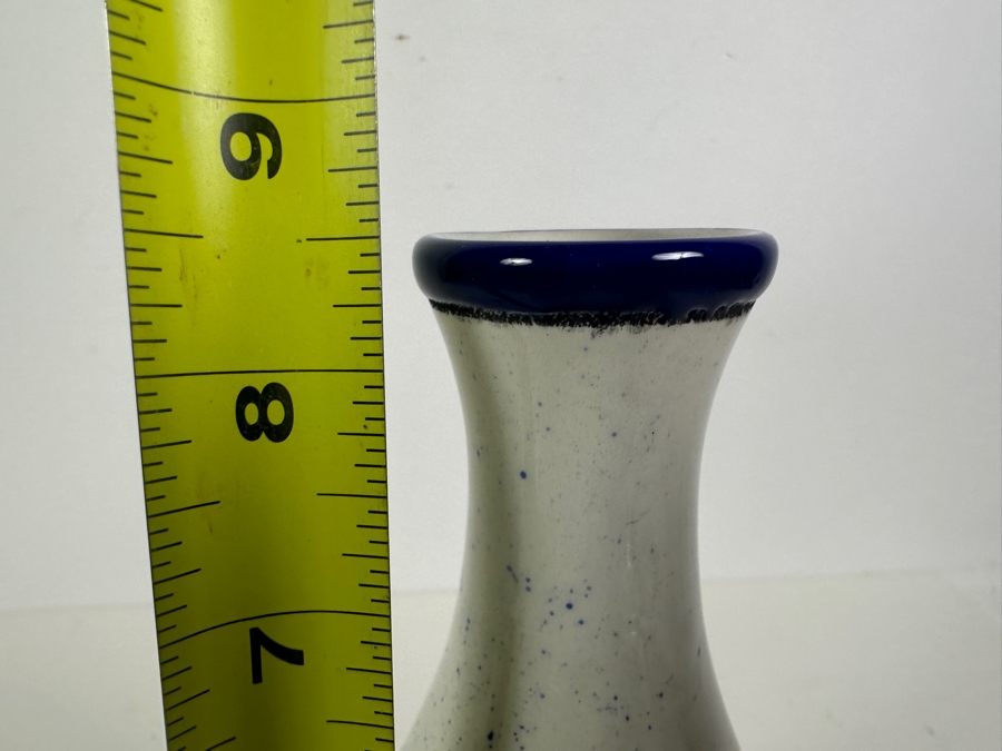 Eduardo Vega Hand Painted Peacock Vase Ecuador 8.5H [Photo 7]