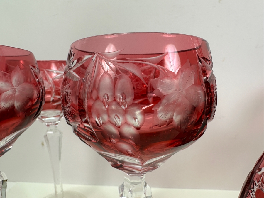 Berkeley House West Germany Crystal Decanter With Eight Stemware Glasses 8.5H [Photo 5]